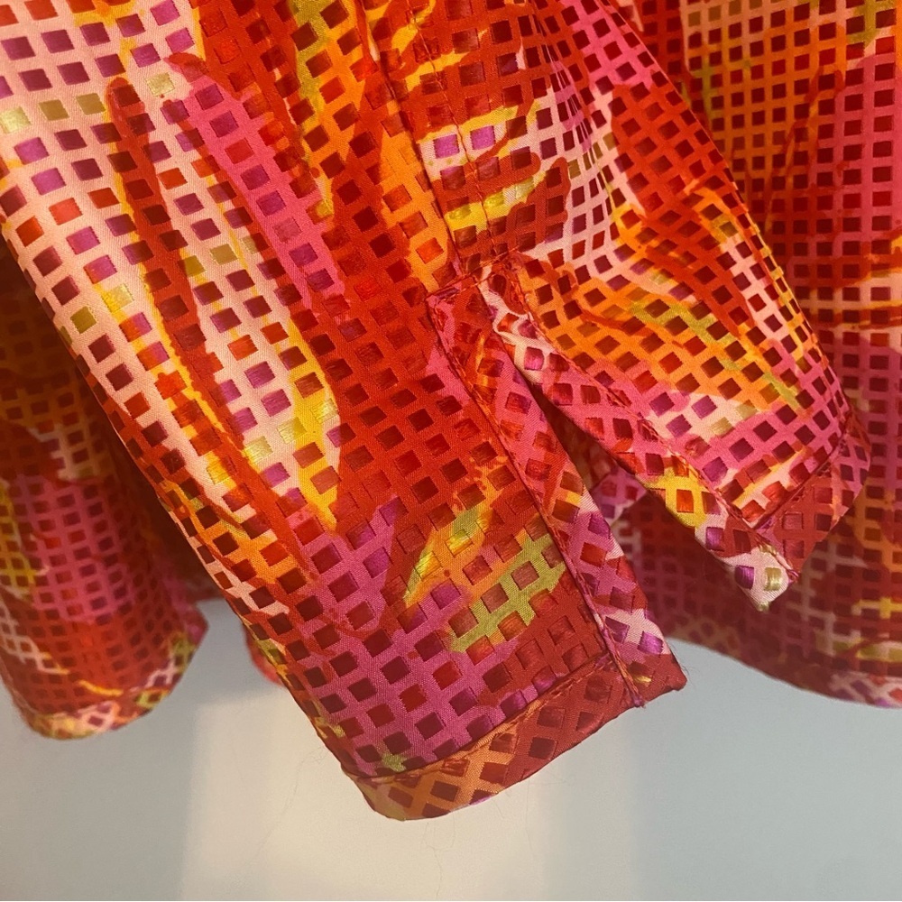 Vibrant Floral Blazer in Red-Pink-Orange by A La Carte XL - Picture 4 of 8
